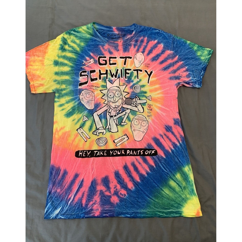 VTG. Rick‎ and Morty/Ripple Junction Tie-Dye T-Shirt Medium Get Schwifty (aging)